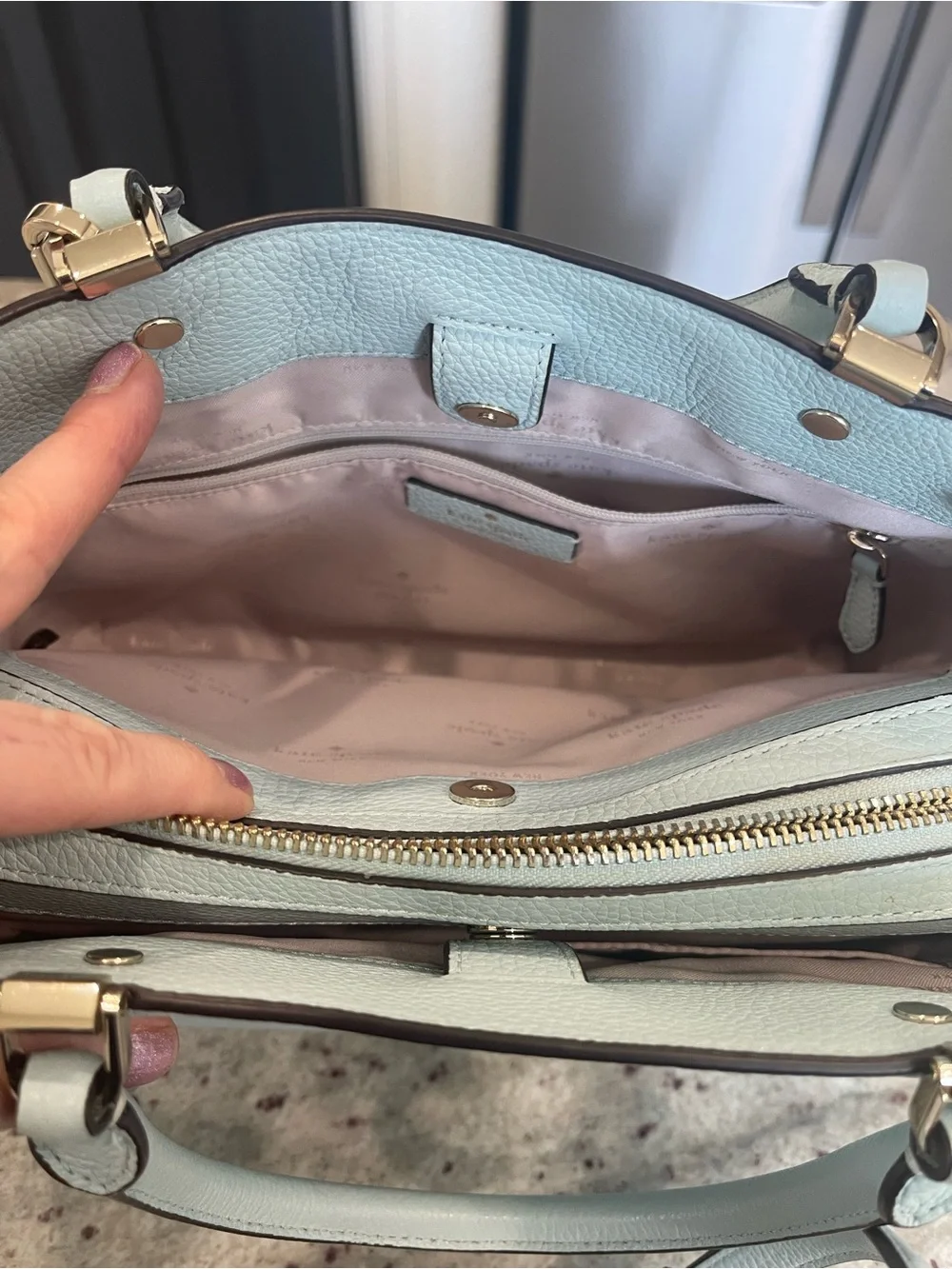 kate spade Powder Blue Pebbled Leather Satchel